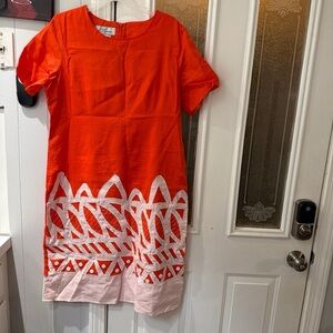 Signature Orange and White High Low Dress